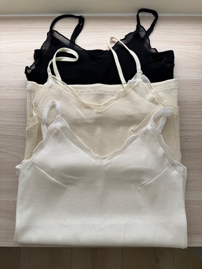 回歸) AC01 自留！內搭單穿都漂亮！網紗細肩小背心 3色7