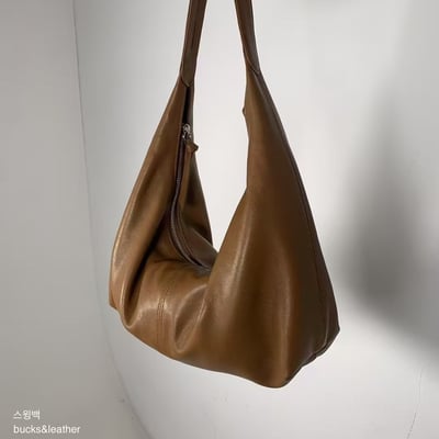 B10 Bucks&Leather 小款 肩背拉鍊可頌托特包13