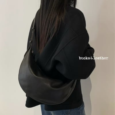 B34 Bucks&Leather 許願款！羊皮寬背帶新月包5