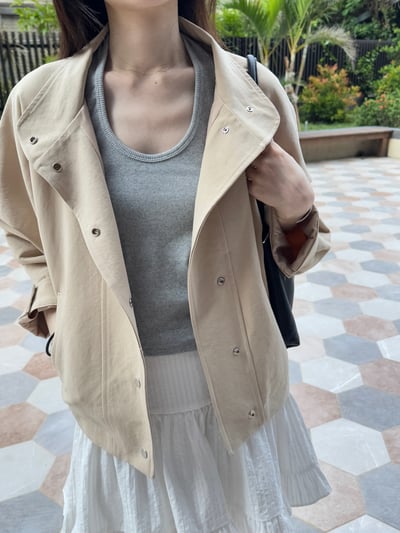 回歸) AU18 推！小立領風衣外套 2色12