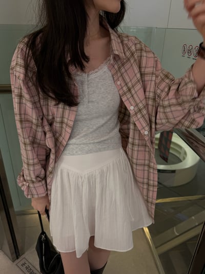 BB01 舒服格紋寬鬆襯衫 3色3