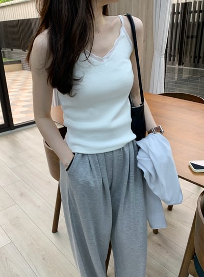 回歸) AC01 自留！內搭單穿都漂亮！網紗細肩小背心 3色8