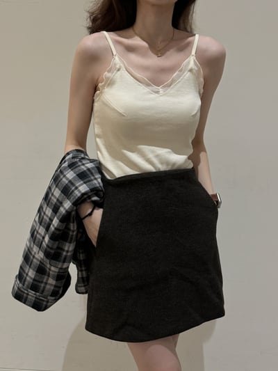 回歸) AC01 自留！內搭單穿都漂亮！網紗細肩小背心 3色5