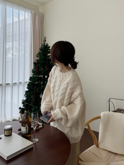 現貨 回歸) QQ蓬鬆麻花毛衣 3色19