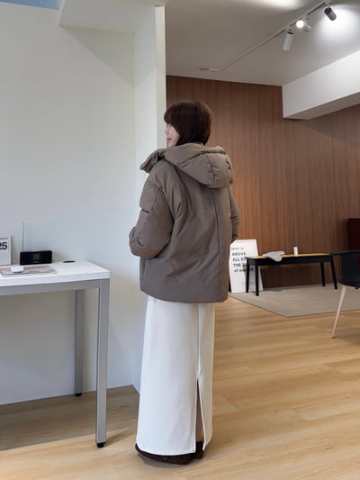 現貨 AZ08 輕磨毛紋理感直筒後開岔長裙 1色5