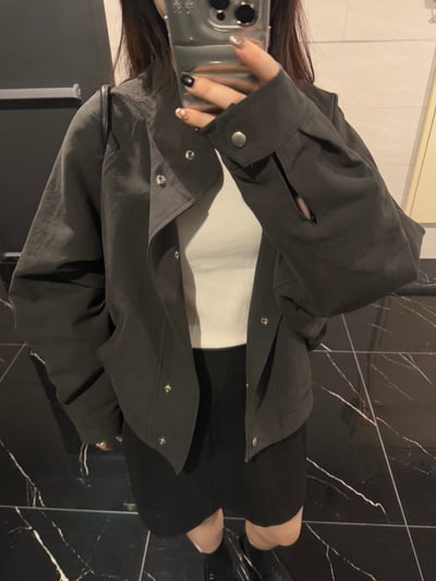 回歸) AU18 推！小立領風衣外套 2色7