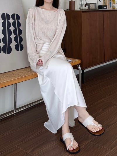 現貨 FF20 超美!!淡淡光澤長裙 SM8