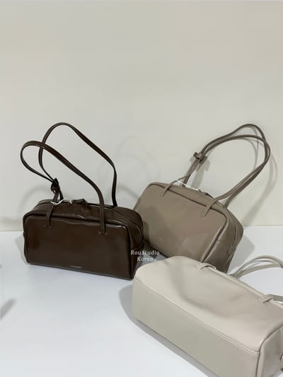 B42 Bucks&Leather  26年新款！推！大款 牛皮光滑亮面法式吐司包11