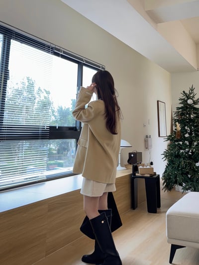 AY29 自留！超顯腿細！小金扣長靴 2色 23-2513