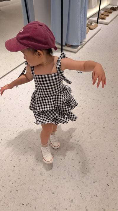 黑白格紋綁帶蛋糕裙4