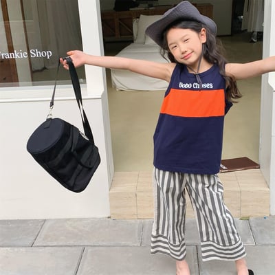 男孩背心 (米/藏青)1