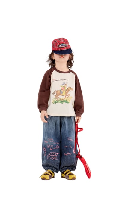 男女童稻香騎馬長T1