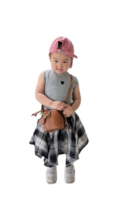 爱心背心不規則褲裙 二件套1