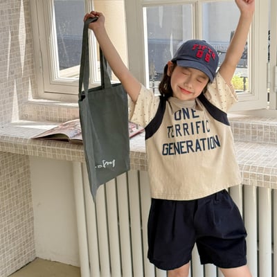 男女童打折三角旗短褲 (藏青/紅/卡其)3