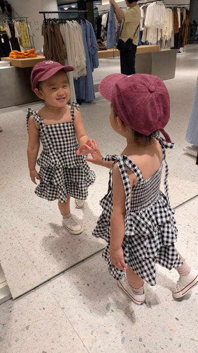 黑白格紋綁帶蛋糕裙2