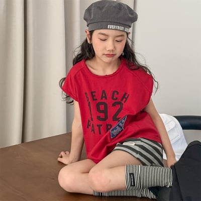 男女童192背心T恤(紅/藍)1