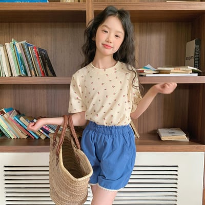 小碎花短T (花灰/杏)2