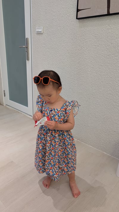 單排扣碎花洋裝8