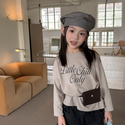 男女童little chill上衣 (綠/杏)2
