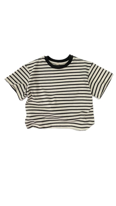 百搭條紋短T (深灰)1