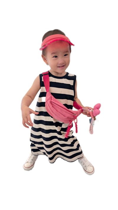 條紋背心A字長洋1