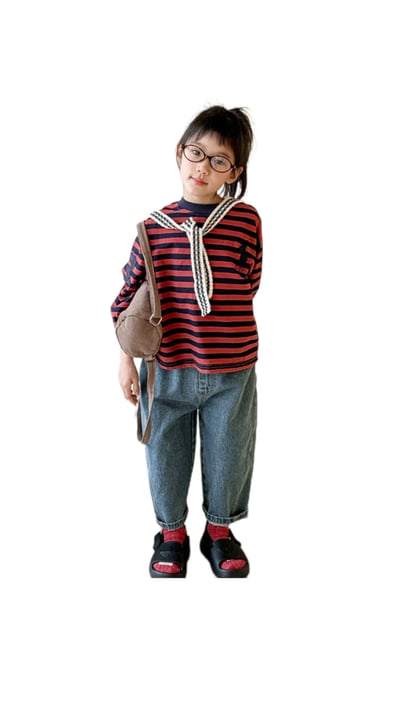 男女童牛仔寬褲 (深藍/淺藍)1