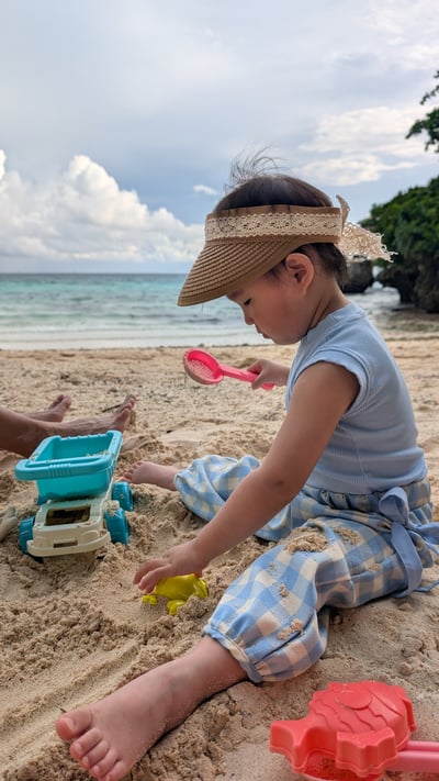 天空藍背心格紋闊腿褲 二件套3