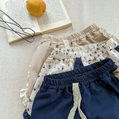 花邊短褲 (碎花/藏青/卡其)3