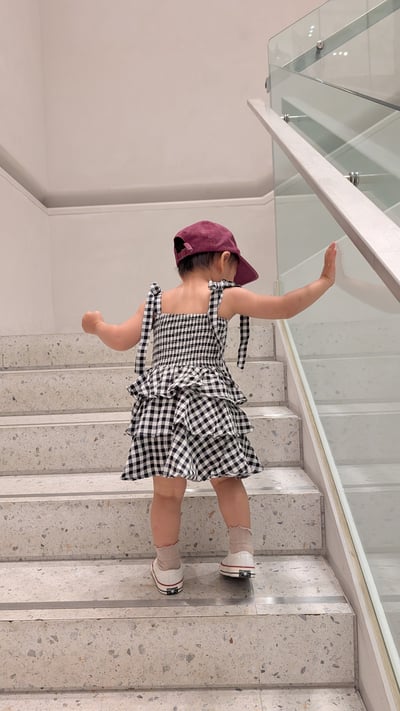 黑白格紋綁帶蛋糕裙10