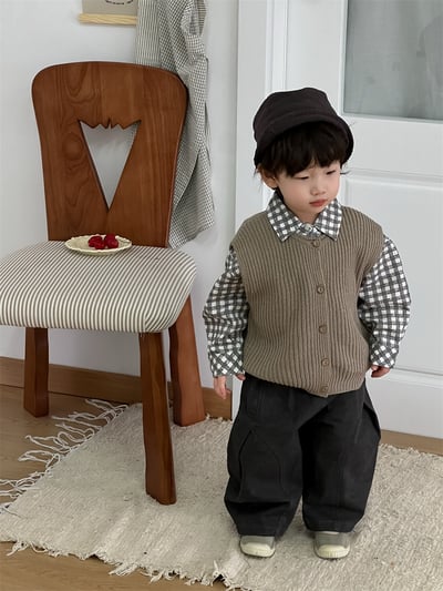 格子衫/背心/休閒褲2