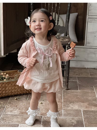 花邊外套/兔兔上衣/澎澎短褲1