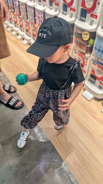 素T碎花吊帶褲 二件套4