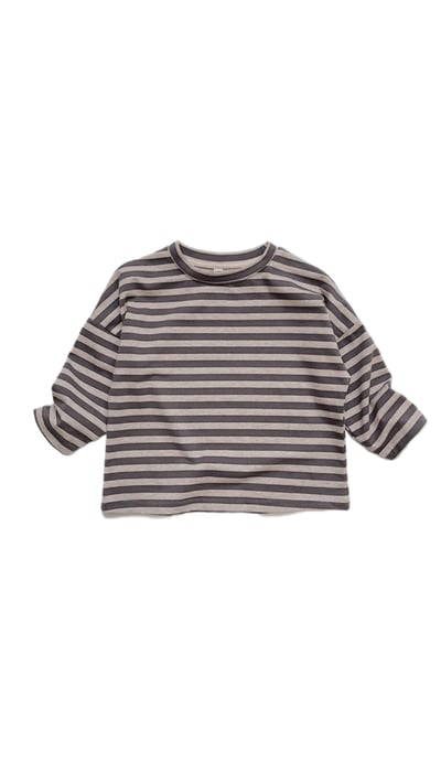 條紋百搭長T(灰)1