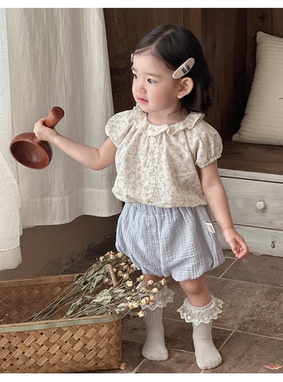 碎花花苞上衣/澎澎短褲2