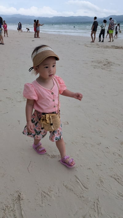 公主袖排扣上衣印花短褲 二件套4