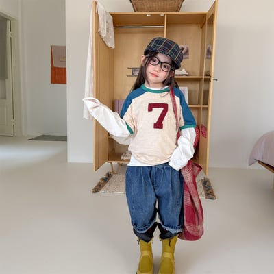 男女童牛仔五分褲 (黑/藍)2