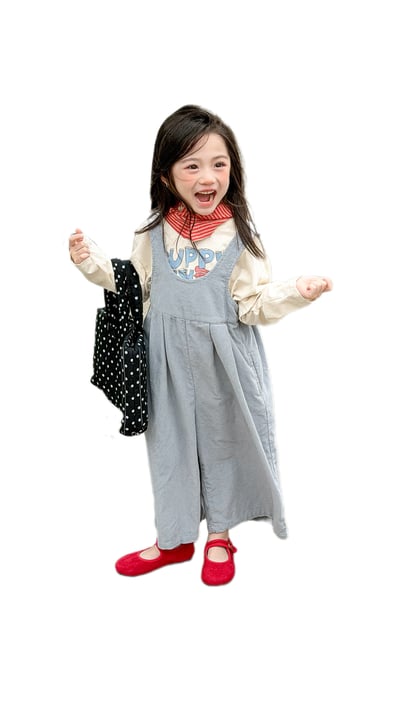 韓版吊帶寬褲(藍/豹紋)1