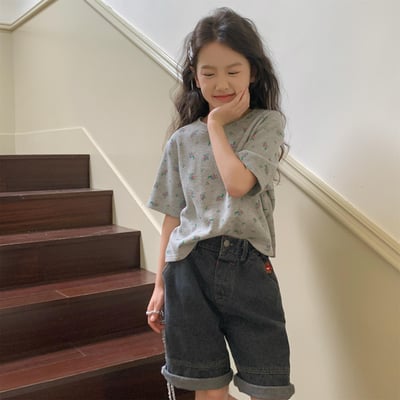 小碎花短T (花灰/杏)1