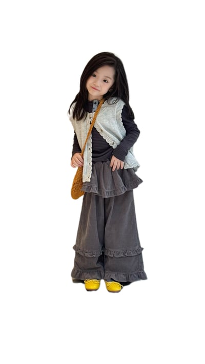 造型蛋糕寬裤 (灰/卡其)1