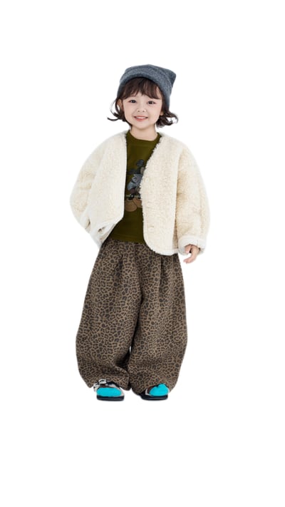 韓版男女童毛毛短外套1