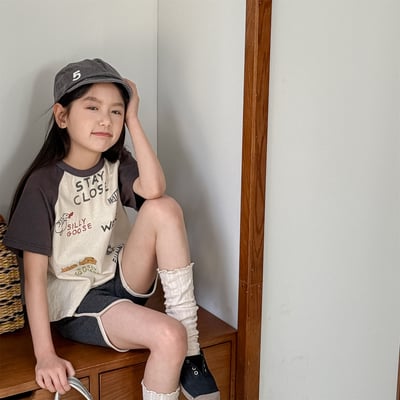 男女童stay close短T (花灰/米)2