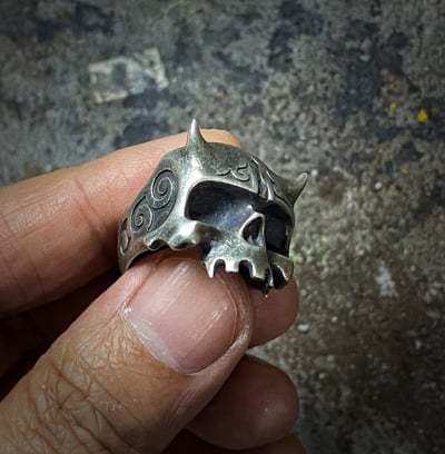 Devil Skull silver ring2