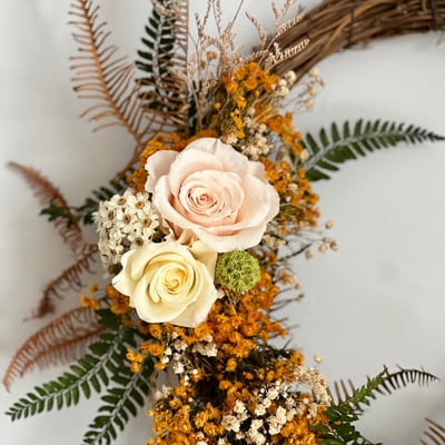 維多梅永生玫瑰乾燥花圈2