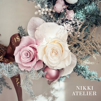 【新款】 雪映花語永生聖誕花圈4