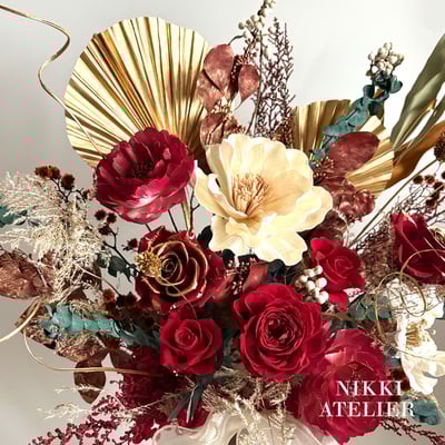 《富貴迎春》新年永生玫瑰瓶花單品課3