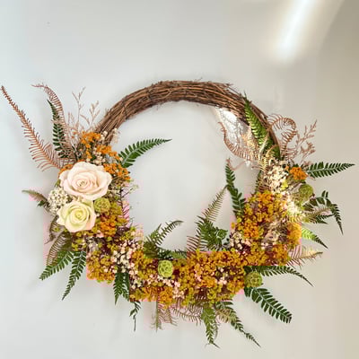 維多梅永生玫瑰乾燥花圈1
