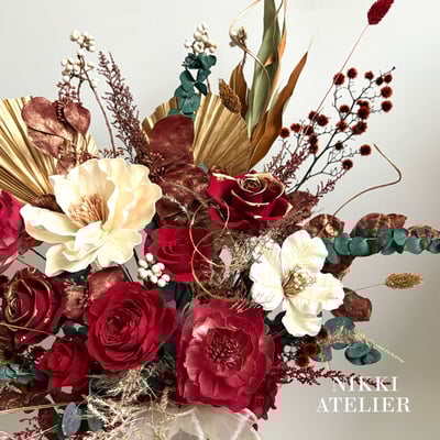 《富貴迎春》新年永生玫瑰瓶花單品課2