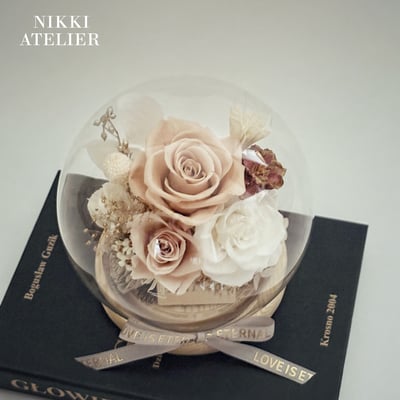 奶霧微光．永恆玫瑰玻璃球2