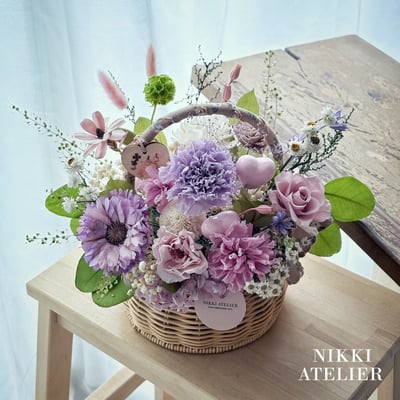 永生康乃馨花籃單品課(母親節限定）5