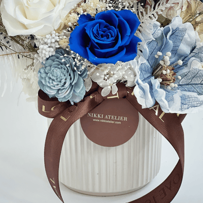 藍色情挑永生玫瑰盆花(中型）4